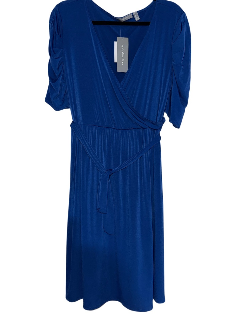 NY Collection Royal Blue Wrap Dress with Tie Waist Size XLarge